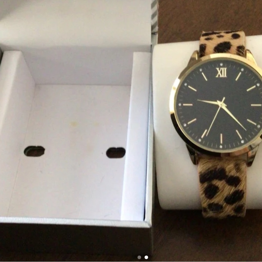 Leopard Print Watch with Black Dial by INC (Macys). READ